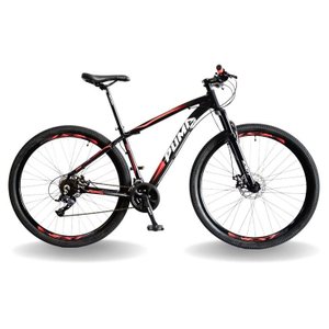 BICICLETA 29 PUMABIKE LINCE 24V STEEZ, FREIO MEC, SUSP 80MM, PRETO BRANCO E VERMELHO, 17
