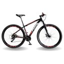 Ver imagem 1 de BICICLETA 29 PUMABIKE LINCE 24V STEEZ, FREIO MEC, SUSP 80MM, PRETO BRANCO E VERMELHO, 17