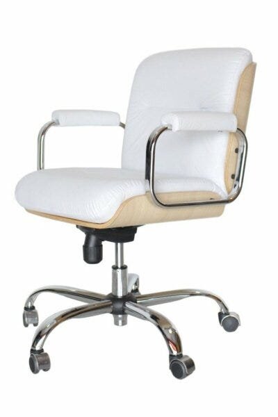 Poltrona Eames Diretor Linha Capa em Madeira Cor:Branco - 1