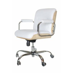 Poltrona Eames Diretor Linha Capa em Madeira Cor:Branco - 1