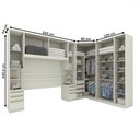 Ver imagem 3 de Guarda-roupa Casal Modulado Seletto 11 Portas 9 Gavetas com Espelho Me20 Areia - Henn