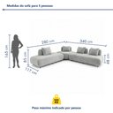 Ver imagem 4 de Sofá de Canto Modulado Orgânico com Almofadas e Base Madeira Maciça 280CMX340CM Madri