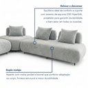 Ver imagem 7 de Sofá de Canto Modulado Orgânico com Almofadas e Base Madeira Maciça 280CMX340CM Madri