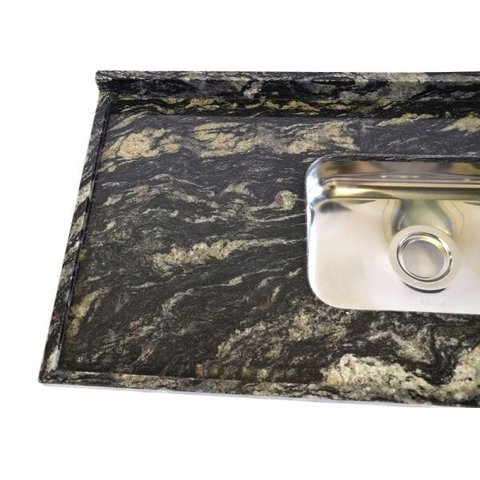 Pia De Granito Para Cozinha Levorato Indiano – 120x55cm – Granito Indiano Preto