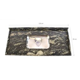Pia De Granito Para Cozinha Levorato Indiano – 120x55cm – Granito Indiano Preto - 2