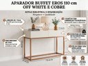 Ver imagem 2 de Aparador Buffet 110cm 2 Gavetas Off White com Cobre