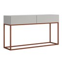 Ver imagem 3 de Aparador Buffet 110cm 2 Gavetas Off White com Cobre