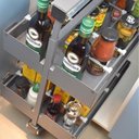 Ver imagem 2 de Coluna Baixa Deslizante com 2 Bandejas Masutti Organize Aço Carbono Organizador de Cozinha Armário