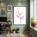 Ver imagem 2 de Quadro Decorativo Arte Abstrata Árvore 70x50cm Mold Preta