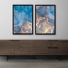 Quadro Decorativo Caixa Alta 2 un 40x60 Mármore Aurora Azul Arte na Arte Moldura Preta - 4
