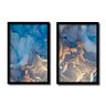 Quadro Decorativo Caixa Alta 2 un 40x60 Mármore Aurora Azul Arte na Arte Moldura Preta - 2