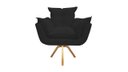 Ver imagem 2 de Kit 2 Poltronas Decorativa Opala Base Giratória Suede Preto Ms Decor