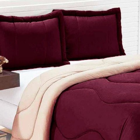 Edredom de Malha Casa Dona Casal 240x220 cm 3 Peças Vermelho