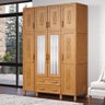 Guarda-roupa Casal 8 Portas e 2 Gavetas com Espelho em Madeira Dallas Carvalho - Straub Web - 1