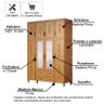 Guarda-roupa Casal 8 Portas e 2 Gavetas com Espelho em Madeira Dallas Carvalho - Straub Web - 3