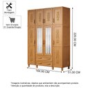 Ver imagem 4 de Guarda-roupa Casal 8 Portas e 2 Gavetas com Espelho em Madeira Dallas Carvalho - Straub Web