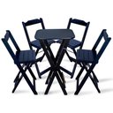Ver imagem 1 de Jogo De Mesa Bistro Com 4 Cadeiras Dobravel Preto Cor: Preto