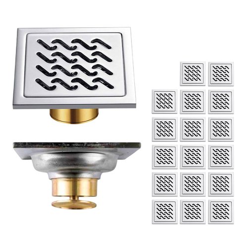 Ralo 10x10 Aço Inox Banheiro Anti Odor Kit 17 Uni Casa Anti Inseto Lavabo Quintal Lavanderia Higieni