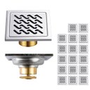 Ver imagem 1 de Ralo 10x10 Aço Inox Banheiro Anti Odor Kit 17 Uni Casa Anti Inseto Lavabo Quintal Lavanderia Higieni