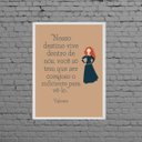 Ver imagem 1 de Quadro Frase Valente 24x18cm:Madeira preta
