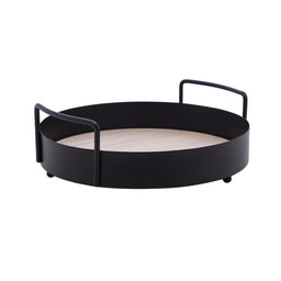 Bandeja 20cm / Alça Metal e Fundo MDF Preto Fosco - Lyor - 4