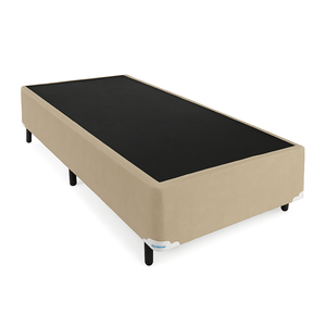 Base Box Solteiro Suede Bege 88x188 Cm