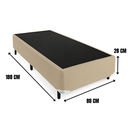 Ver imagem 4 de Base Box Solteiro Suede Bege 88x188 Cm