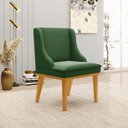 Ver imagem 2 de Cadeira de Jantar Liz Suede Base Fixa Madeira Castanho - D’Rossi - Verde
