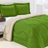 Edredom de Malha Guilherme Confecções Solteiro 220x160 cm 2 Peças Verde - 1