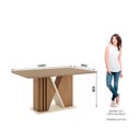 Ver imagem 3 de Mesa Valine 160cm Canto Arredondado com Vidro Incolor Marrom/Nature/Off Whit