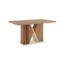 Ver imagem 2 de Mesa Valine 160cm Canto Arredondado com Vidro Incolor Marrom/Nature/Off Whit