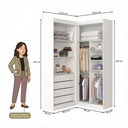 Ver imagem 7 de Guarda-Roupa Modulado Dormitório Casal Canto com 4 Portas Versatille Yescasa Branco