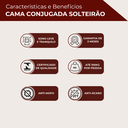 Ver imagem 4 de Cama Box Solteirão 110x188 Conjugada