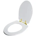 Ver imagem 2 de Tampa de Vaso Absolute Branco para bacia Ideal Standard Com Ferragem Dourada