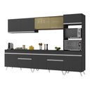 Ver imagem 1 de Armário de Cozinha Completa 302cm Veneza Multimóveis V3689 Preto/Branco