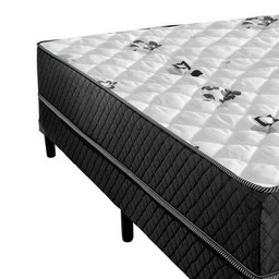 Cama Box Casal Conjugada Unyco D28 Ortopédico Floral e Preta - 2