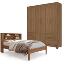 Ver imagem 1 de Guarda Roupa Casal 8 Portas Curitiba e Cama Casal Invicta Jatobá Acetinado - Santos Andirá