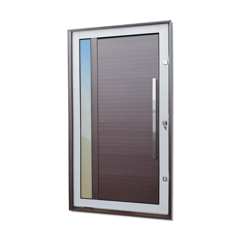 Porta Pivotante Alumínio Lambril Visione c/Pux.D.Elite Mix Corten 240x130 Brimak