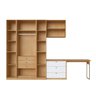 Kit Quarto Com Escrivaninha e Guarda Roupa com Aéreo MDF Cor:Savana com Branco - 4