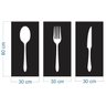 Quadro Placa Cozinha Garfo Faca Colher 60x30cm Mdf Preto - 2