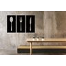 Quadro Placa Cozinha Garfo Faca Colher 60x30cm Mdf Preto - 1