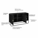 Ver imagem 6 de Balcão Buffet 135cm 2 Portas Organico Pé Metal Luna Preto/Nero