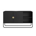 Ver imagem 4 de Balcão Buffet 135cm 2 Portas Organico Pé Metal Luna Preto/Nero