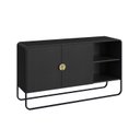 Ver imagem 2 de Balcão Buffet 135cm 2 Portas Organico Pé Metal Luna Preto/Nero