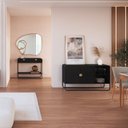 Ver imagem 7 de Balcão Buffet 135cm 2 Portas Organico Pé Metal Luna Preto/Nero