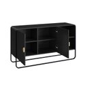 Ver imagem 5 de Balcão Buffet 135cm 2 Portas Organico Pé Metal Luna Preto/Nero