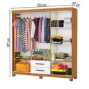 Ver imagem 4 de Guarda-roupa Solteiro Aurora 6 Portas 2 Gavetas com Espelho 22117 Cinamomo/branco - Carioca Móveis