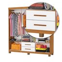 Ver imagem 5 de Guarda-roupa Solteiro Aurora 6 Portas 2 Gavetas com Espelho 22117 Cinamomo/branco - Carioca Móveis