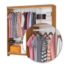 Ver imagem 6 de Guarda-roupa Solteiro Aurora 6 Portas 2 Gavetas com Espelho 22117 Cinamomo/branco - Carioca Móveis