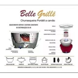 Churrasqueira Portátil Inteligente a Carvão Ecológica Sem Fumaça Belle Grillé - 2